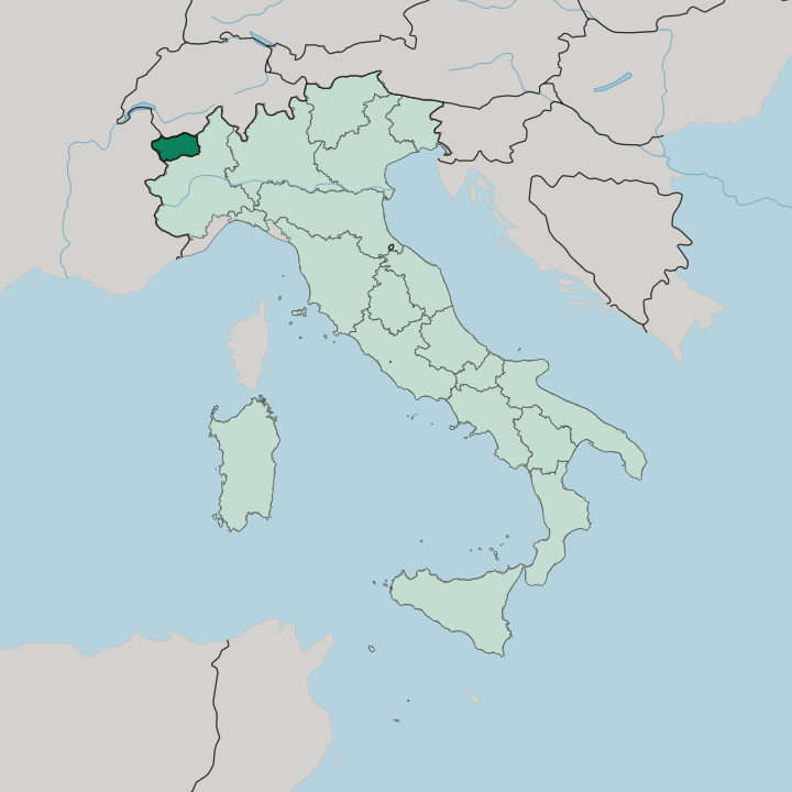 Map showing Regione Autonoma Valle d'Aosta — In Italy