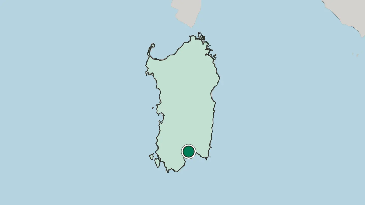 Map of Cagliari in Italy