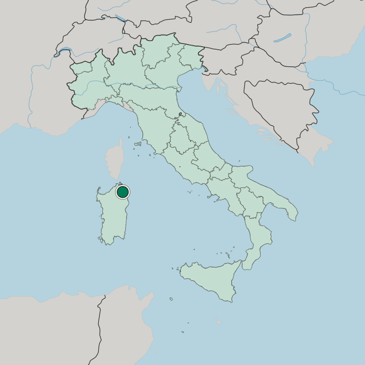 Map showing Olbia — In Italy