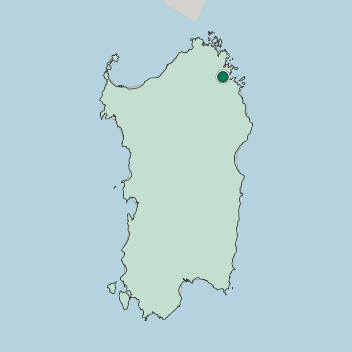Map showing Olbia — In Sardegna
