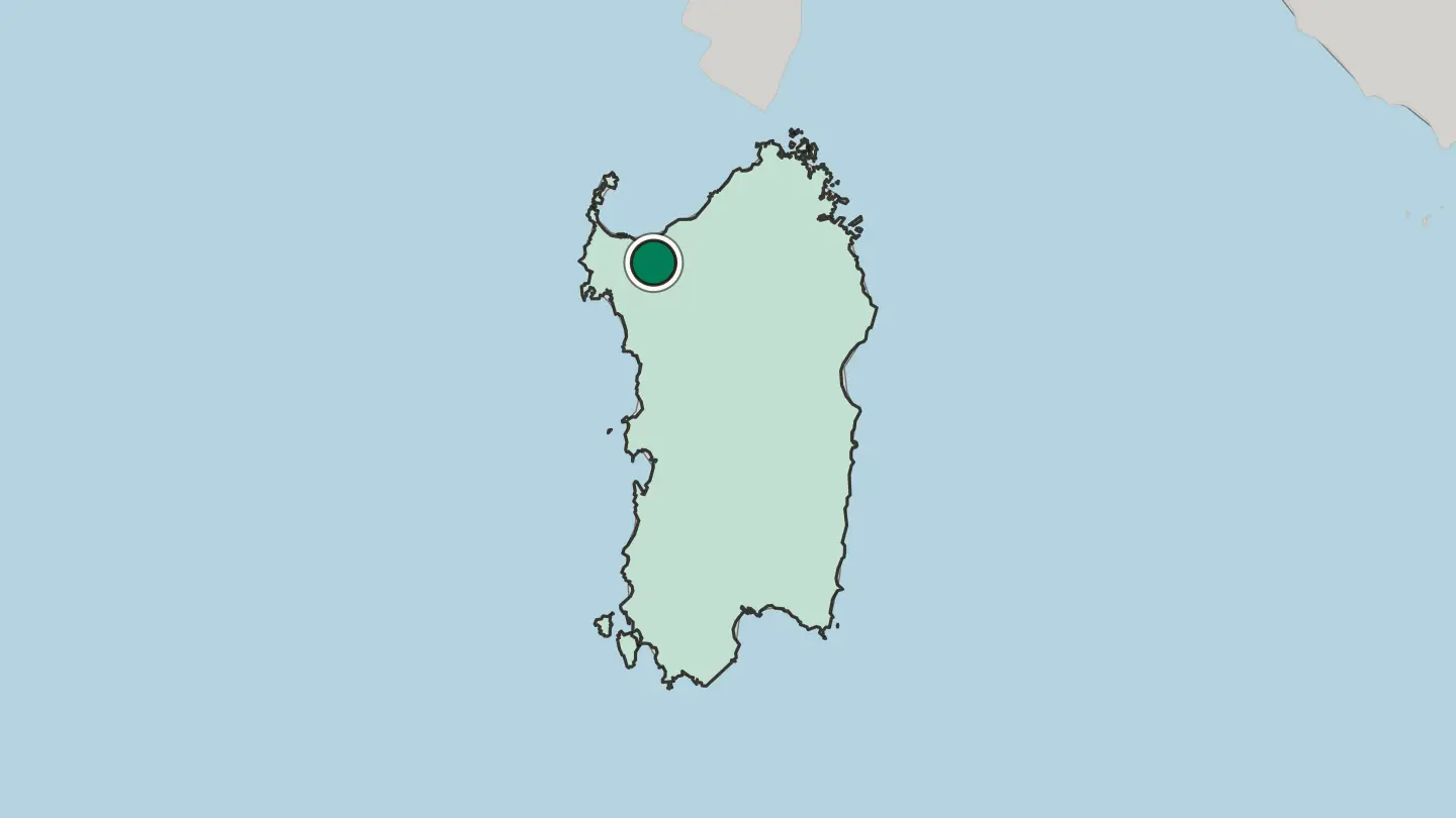 Map of Sassari in Italy