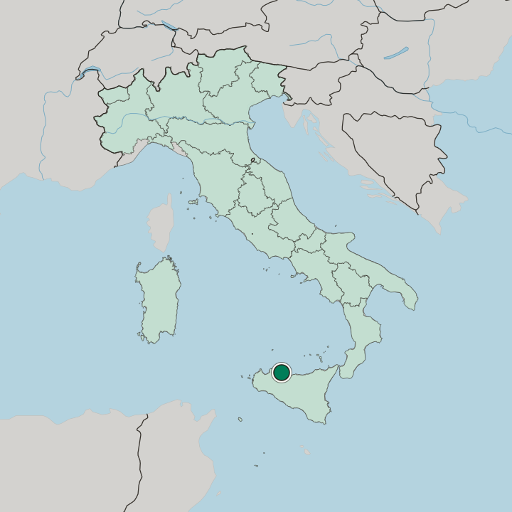 Map showing Bagheria — In Italy