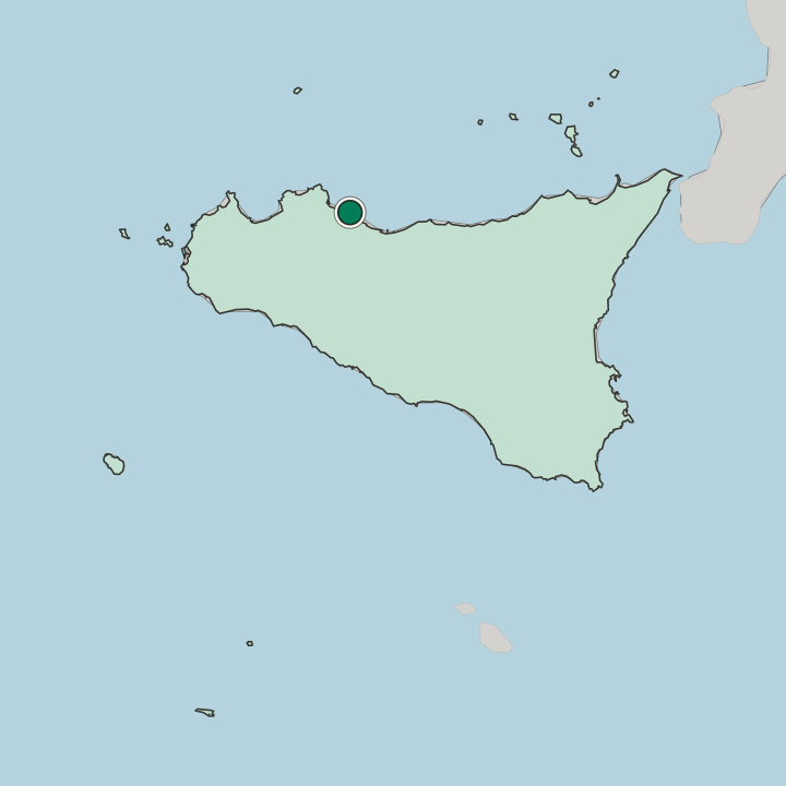 Map showing Bagheria — In Sicilia