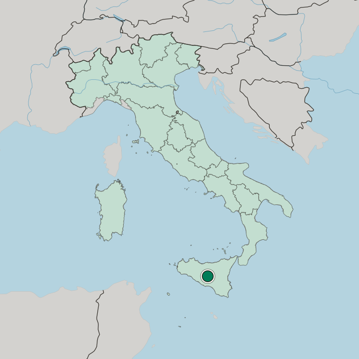 Map showing Caltanissetta — In Italy