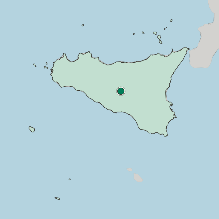 Map showing Caltanissetta — In Sicilia