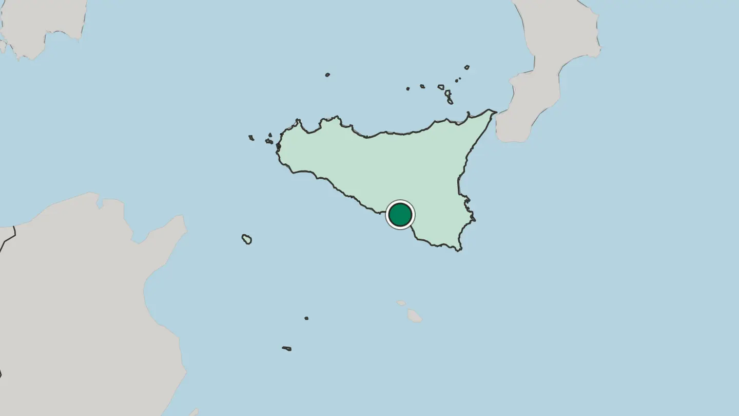 Map of Gela in Italy