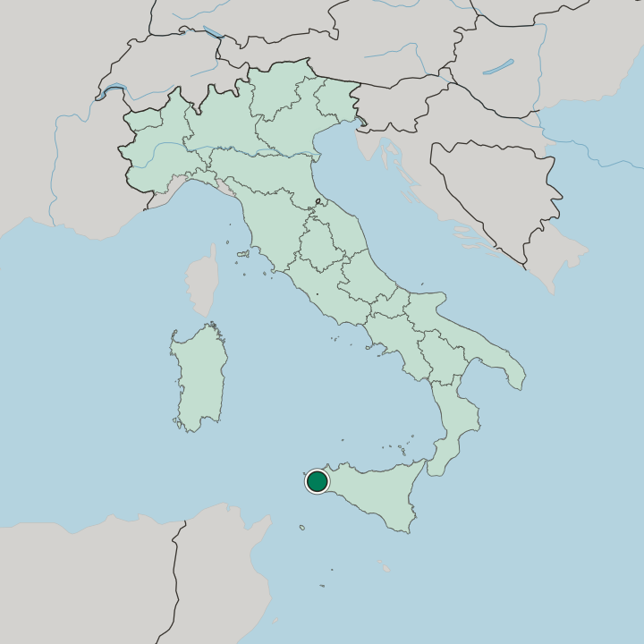 Map showing Marsala — In Italy