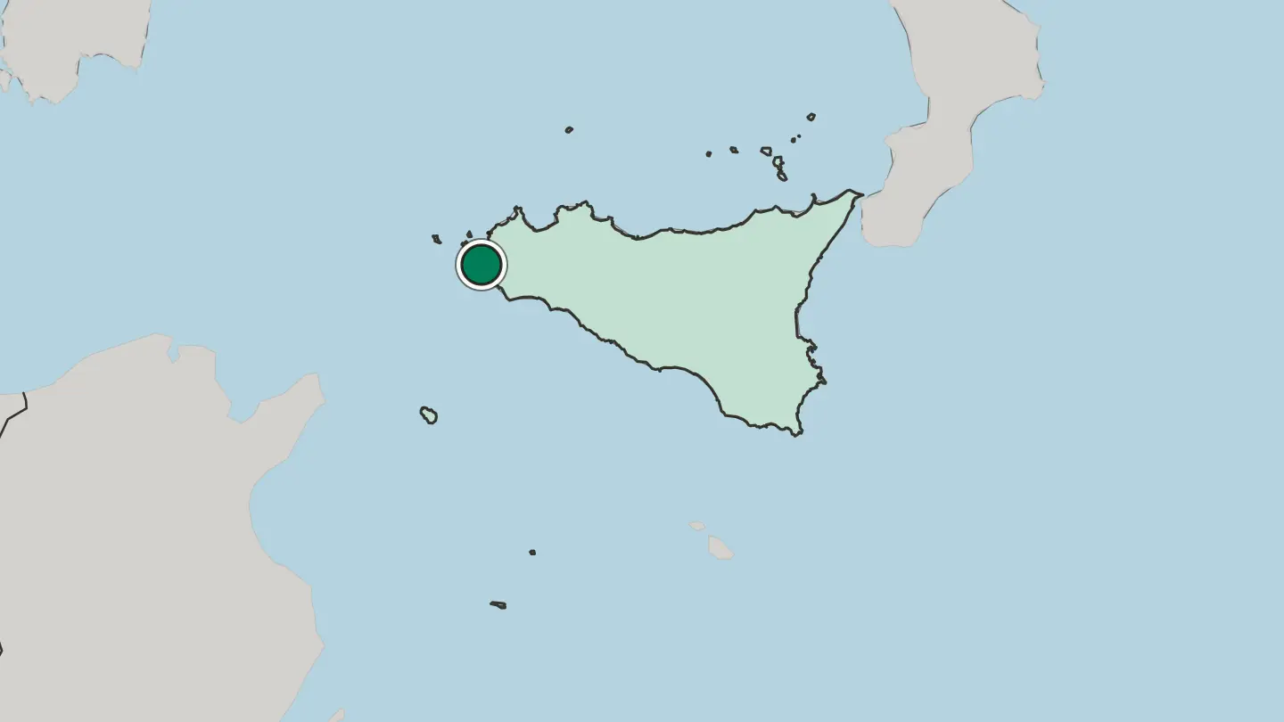 Map of Marsala in Italy