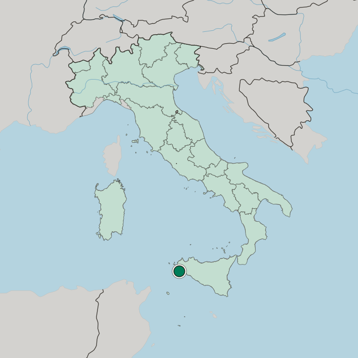 Map showing Mazara del Vallo — In Italy
