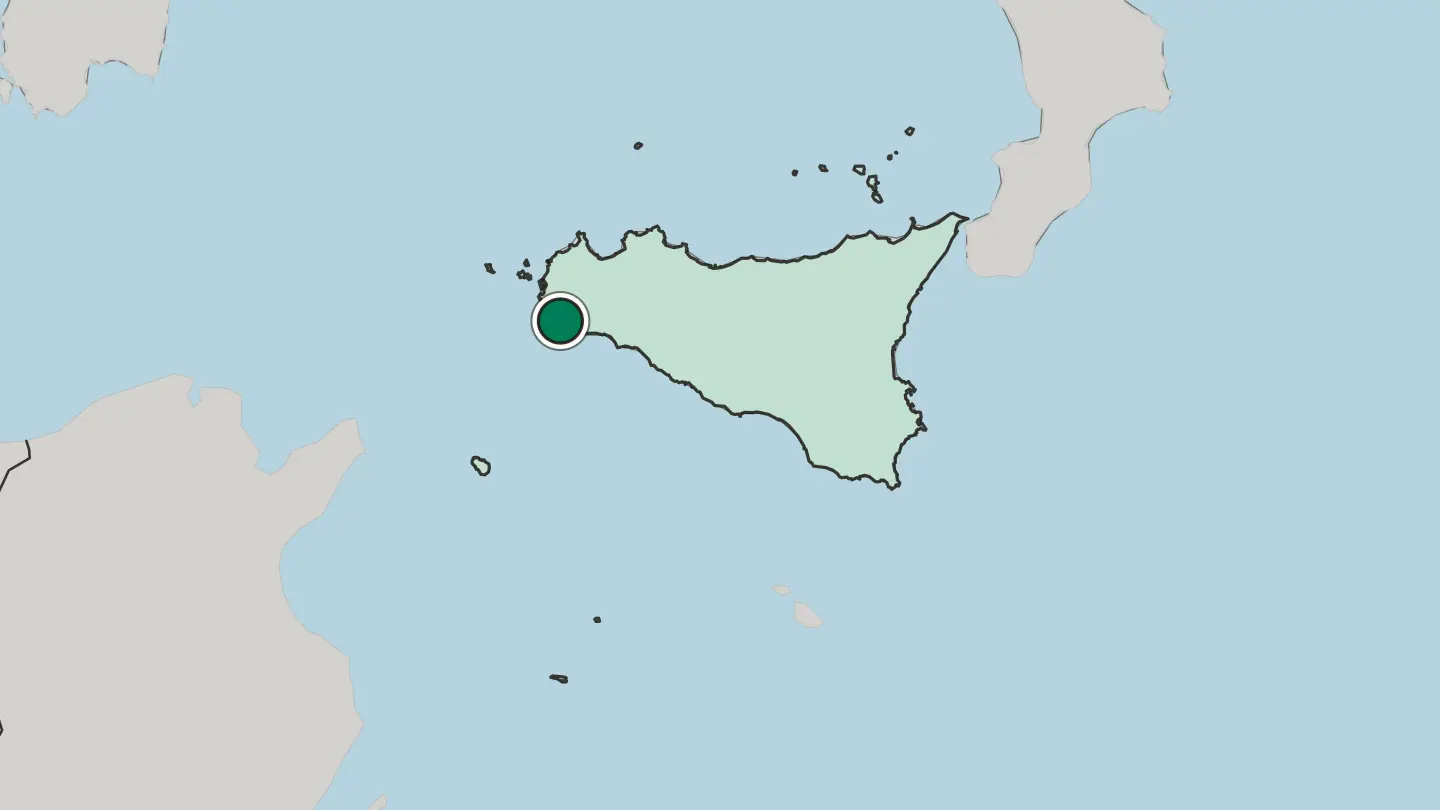 Map of Mazara del Vallo in Italy