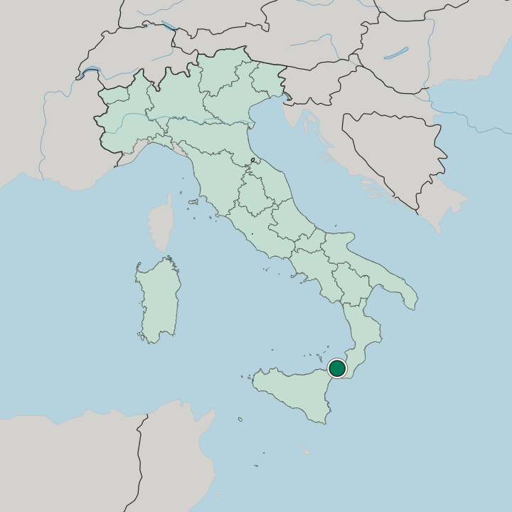 Map showing Messina — In Italy