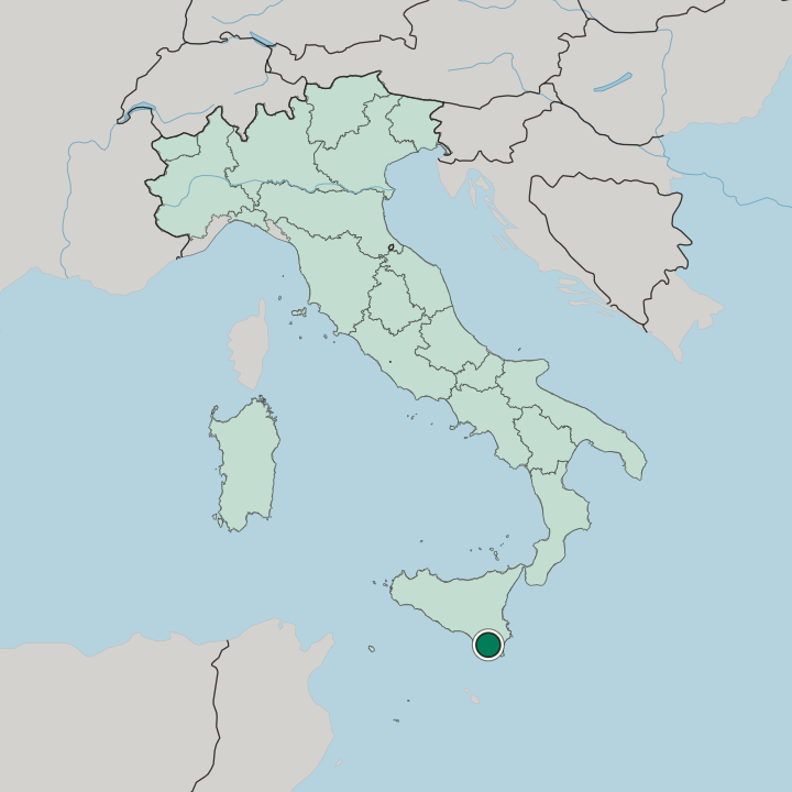Map showing Modica — In Italy