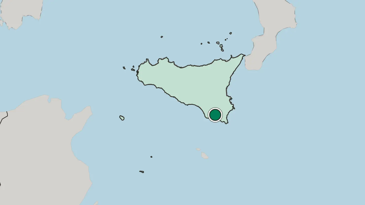 Map of Modica in Italy