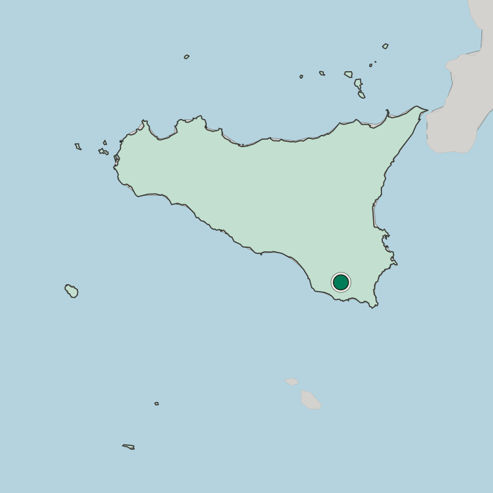 Map showing Modica — In Sicilia