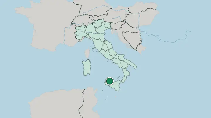 Map of Palermo in Italy