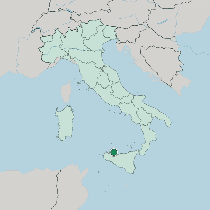 Map showing Palermo — In Italy