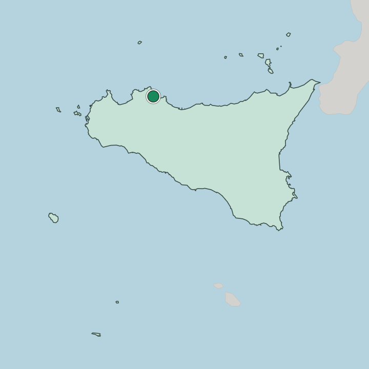 Map showing Palermo — In Sicilia