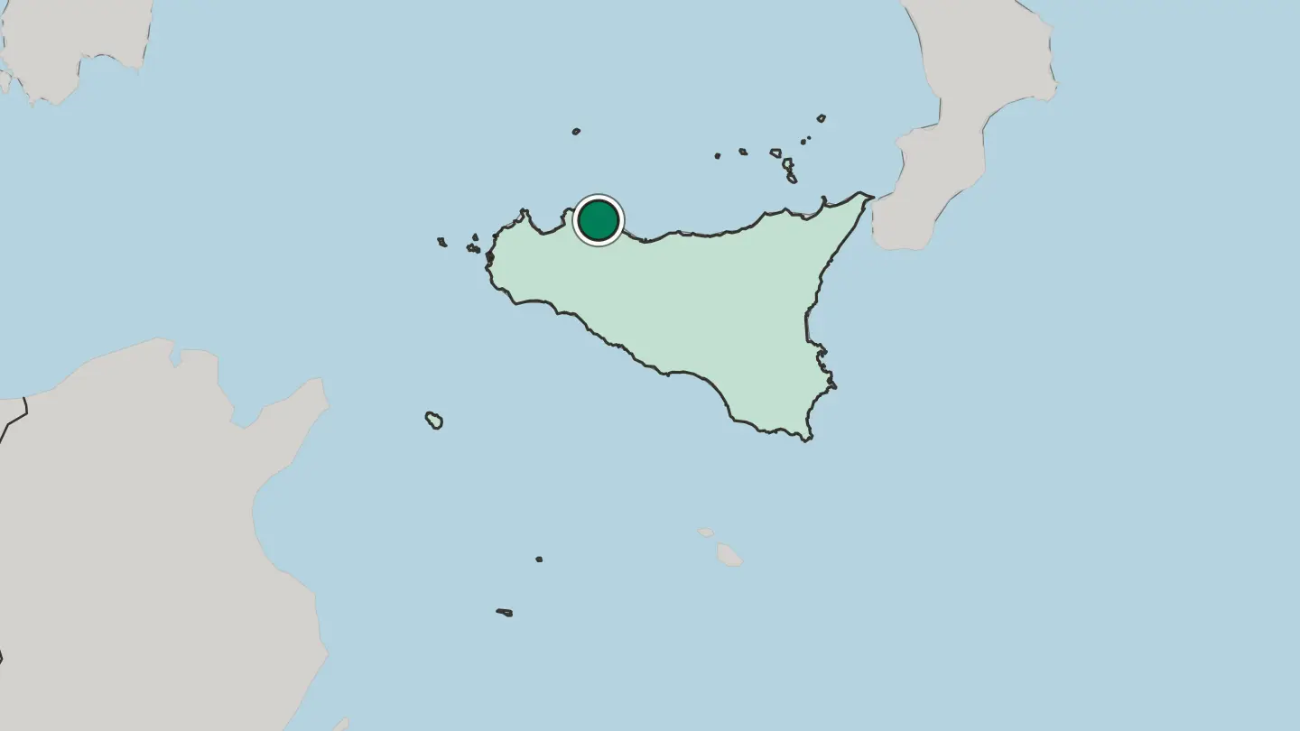 Map of Palermo in Italy