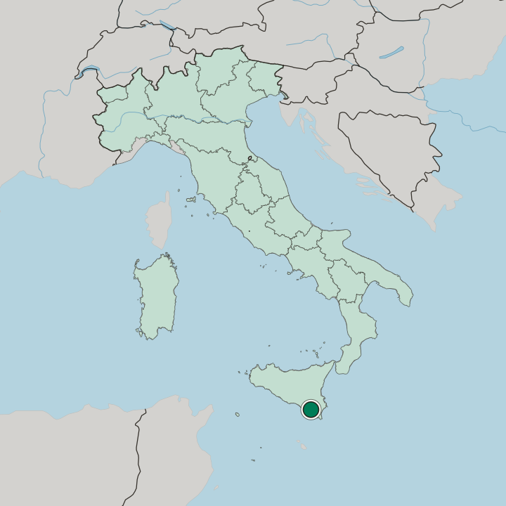 Map showing Ragusa — In Italy