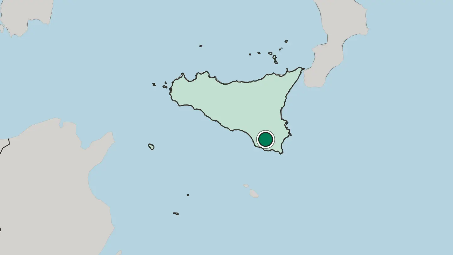 Map of Ragusa in Italy