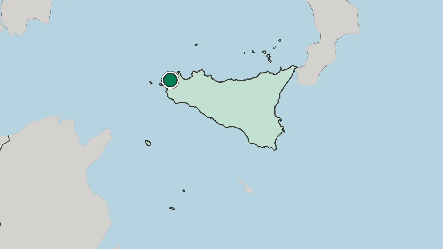 Map of Trapani in Italy