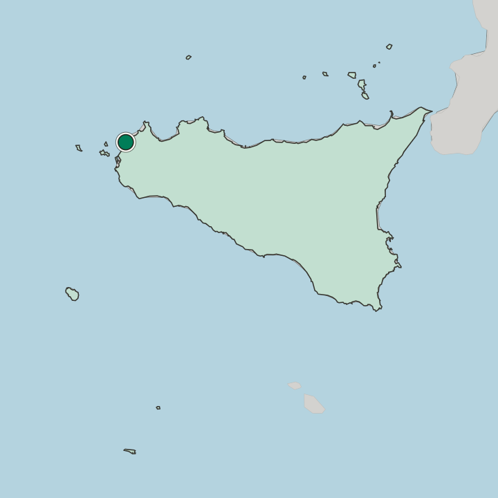 Map showing Trapani — In Sicilia