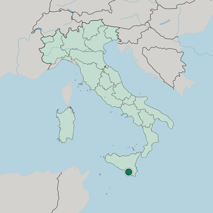 Map showing Vittoria — In Italy