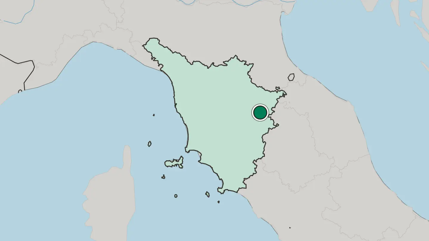 Map of Arezzo in Italy