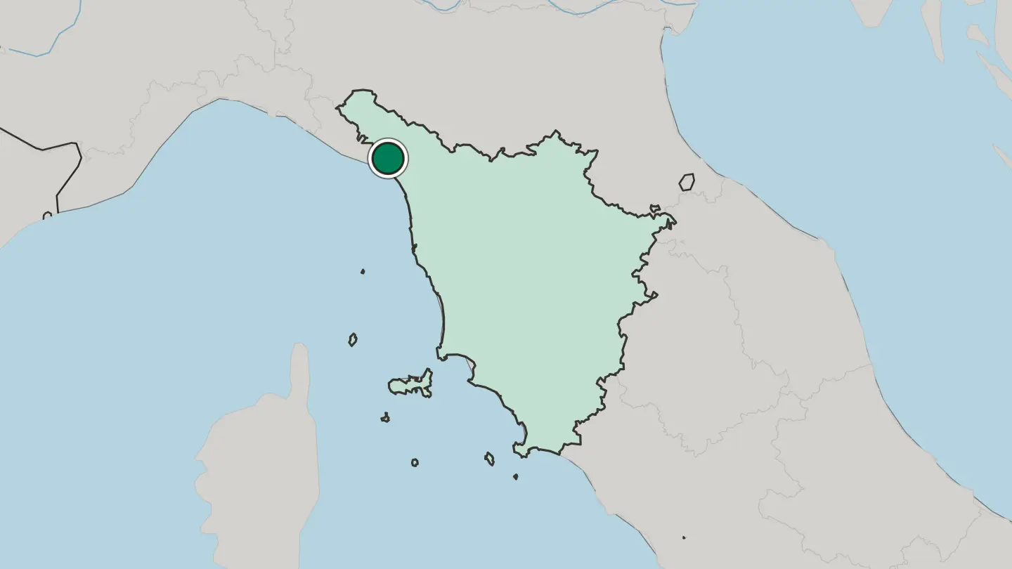 Map of Carrara in Italy