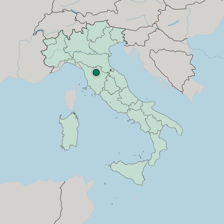 Map showing Coverciano — In Italy