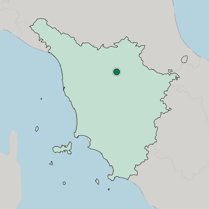 Map showing Coverciano — In Toscana