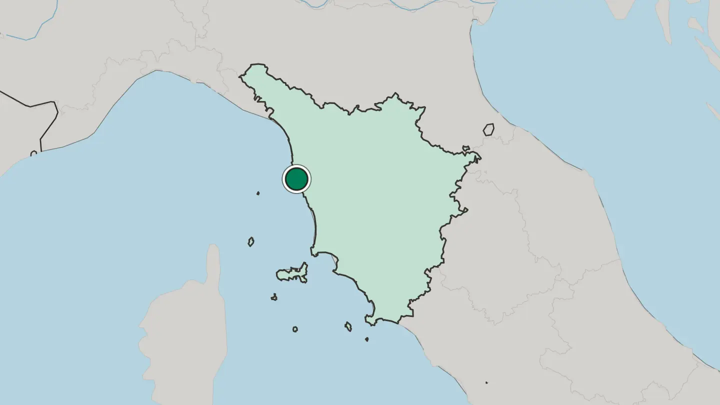 Map of Livorno in Italy