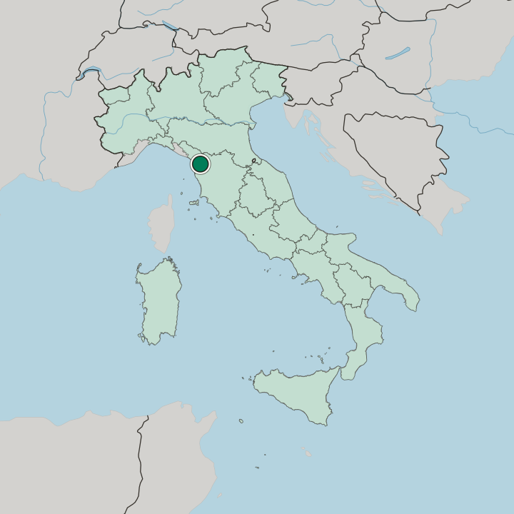 Map showing Lucca — In Italy