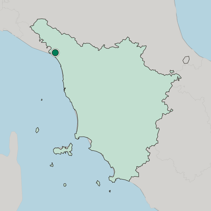 Map showing Massa — In Toscana