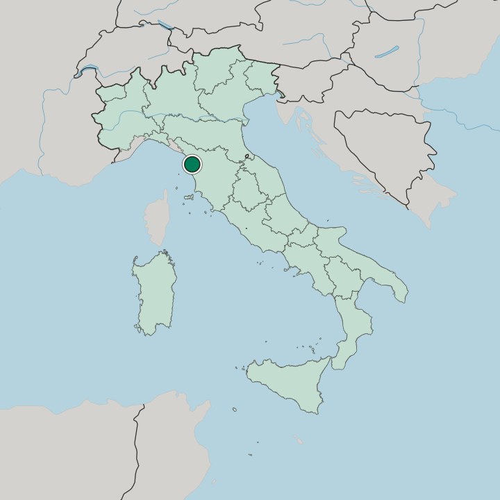 Map showing Pisa — In Italy