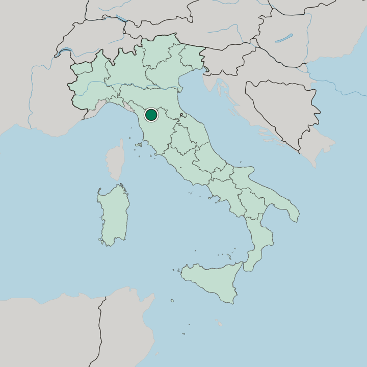 Map showing Pistoia — In Italy