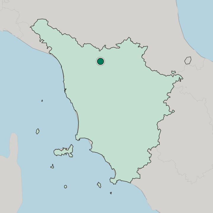 Map showing Pistoia — In Toscana