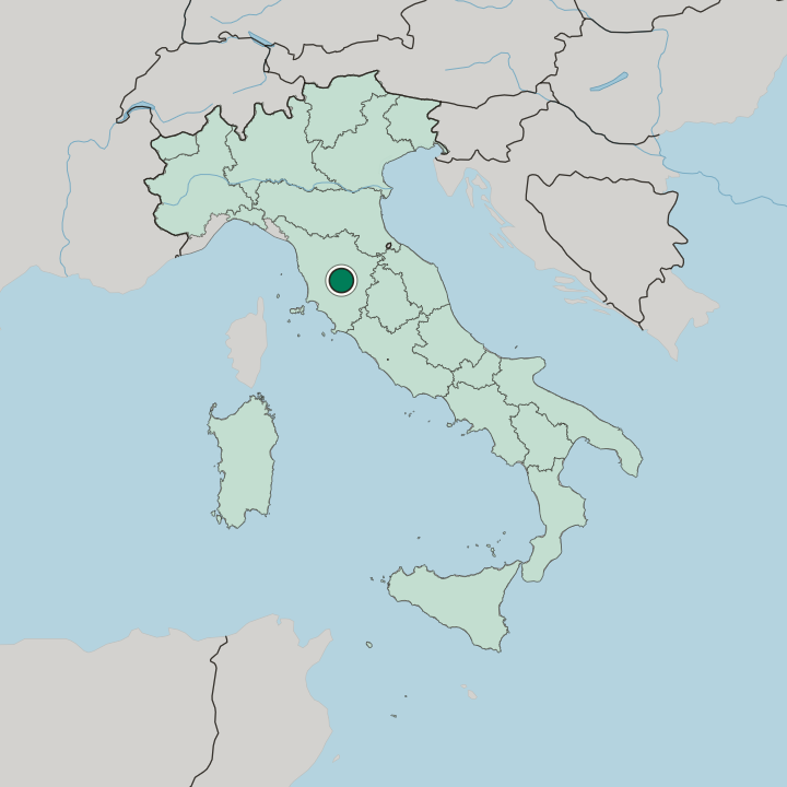 Map showing Siena — In Italy