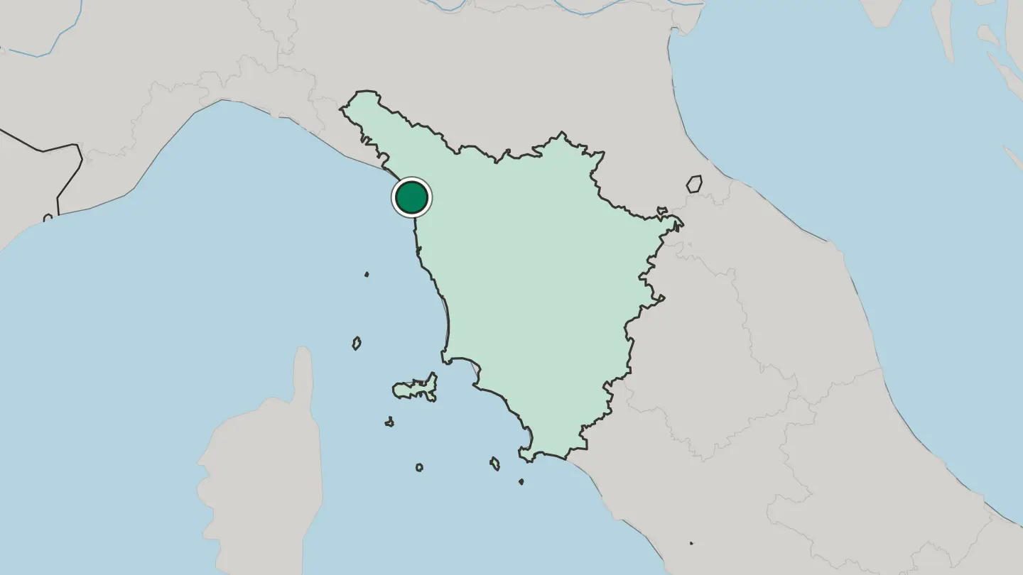Map of Viareggio in Italy