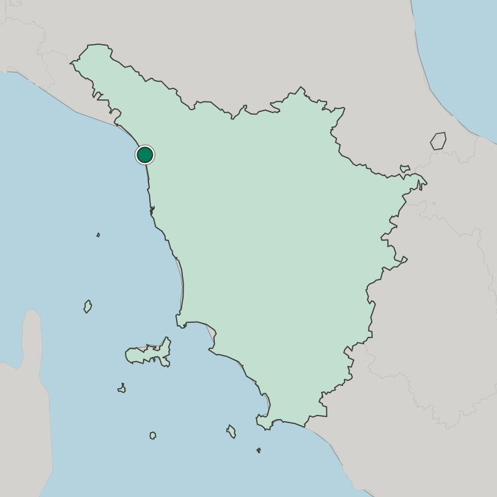Map showing Viareggio — In Toscana