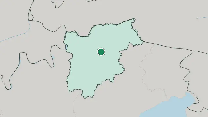 Map of Bolzano in Italy