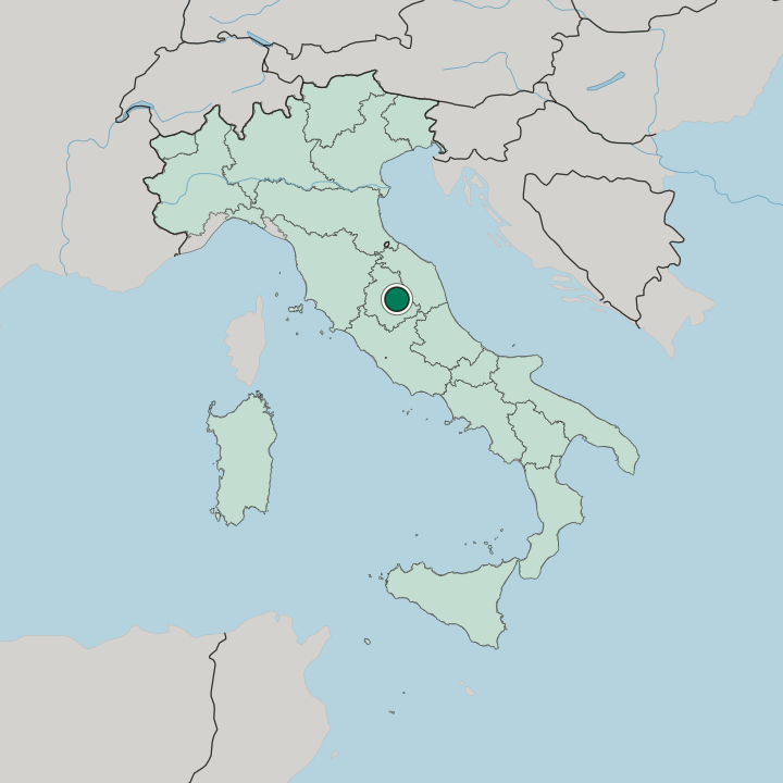 Map showing Foligno — In Italy
