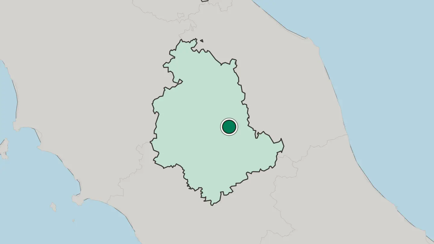 Map of Foligno in Italy