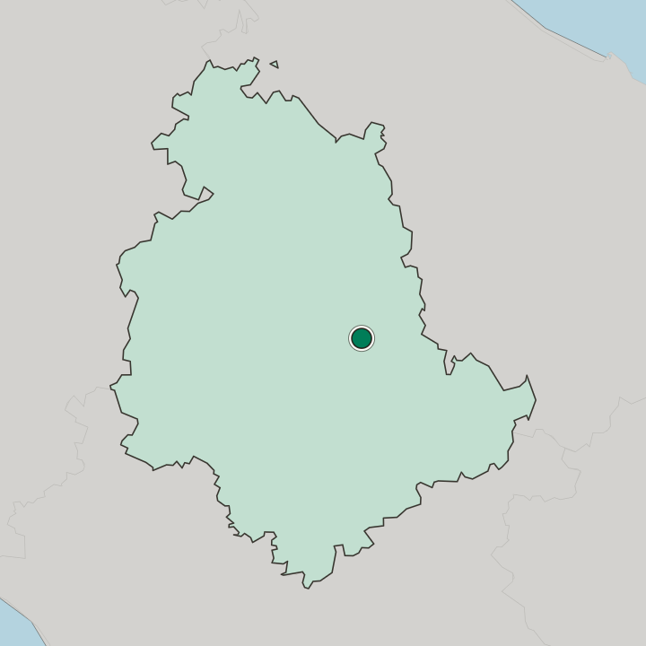 Map showing Foligno — In Umbria