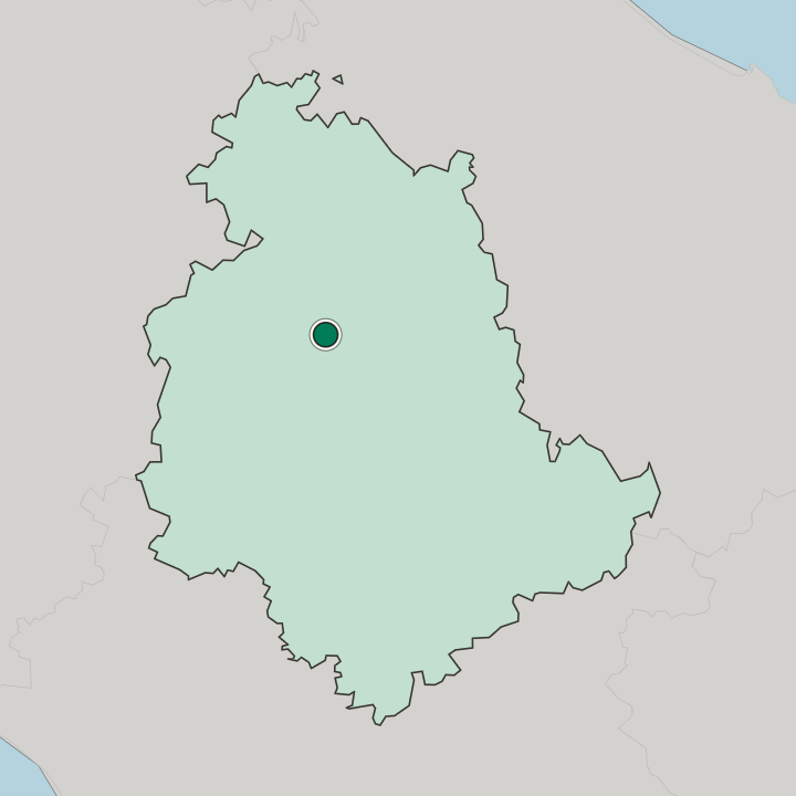 Map showing Perugia — In Umbria