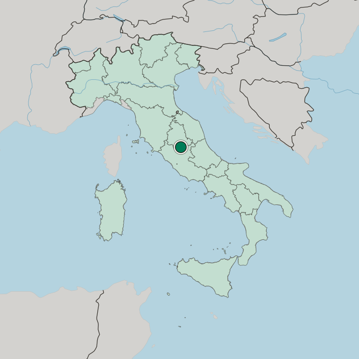 Map showing Terni — In Italy