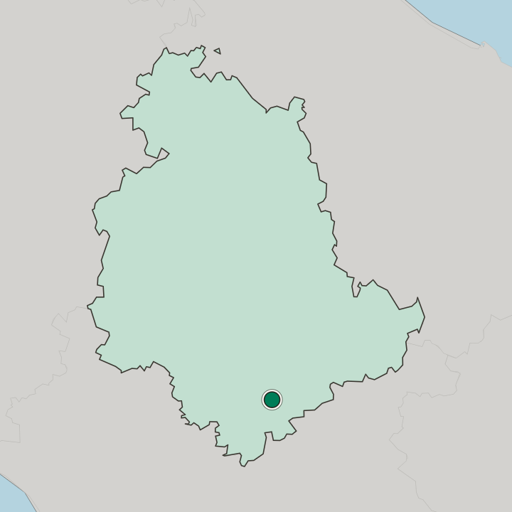 Map showing Terni — In Umbria