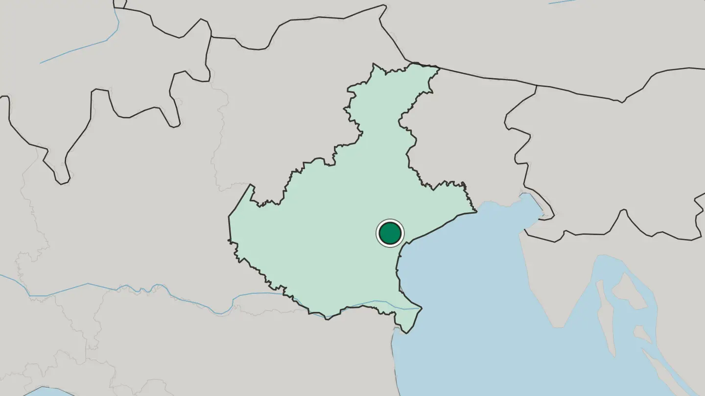 Map of Mestre in Italy