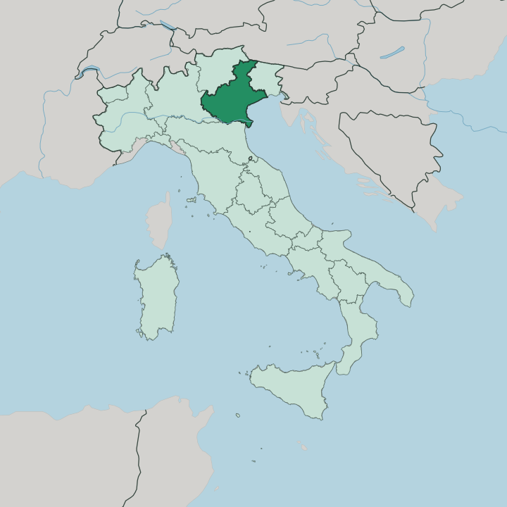 Map showing Veneto — In Italy