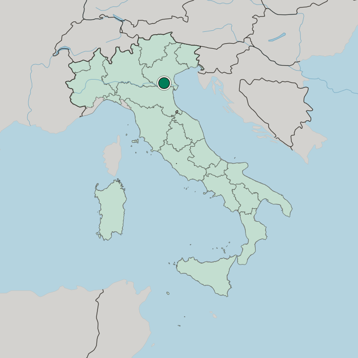 Map showing Rovigo — In Italy